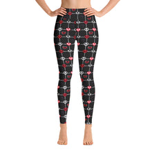 Load image into Gallery viewer, Skull Hearts Yoga Leggings Red &amp; Purple
