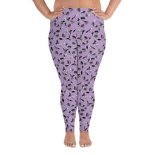 Load image into Gallery viewer, Plus Size Bats &amp; Flowers Leggings Pastel Pink
