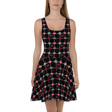 Load image into Gallery viewer, Skull Hearts Skater Dress Red &amp; Purple
