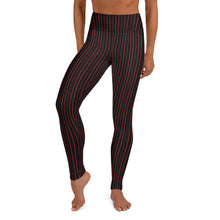 Load image into Gallery viewer, Thorn Stripe Leggings in Black &amp; Red
