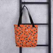 Load image into Gallery viewer, Bats &amp; Flowers Tote Bag Orange
