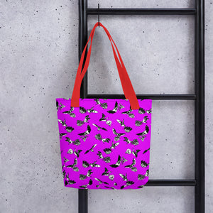 Bats & Flowers Tote Bag Pink