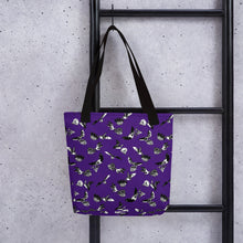 Load image into Gallery viewer, Bats &amp; Flowers Tote Bag Purple
