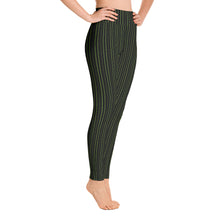 Load image into Gallery viewer, Thorn Stripe Leggings in Black &amp; Green

