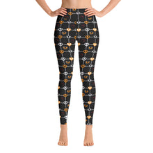 Load image into Gallery viewer, Skull Hearts Yoga Leggings Orange &amp; Red
