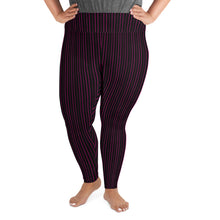 Load image into Gallery viewer, Thorn Stripe Plus Size Leggings in Black &amp; Pink
