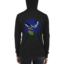 Load image into Gallery viewer, Night Flight Bats &amp; Flowers zip hoodie
