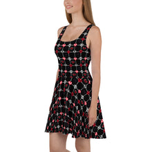 Load image into Gallery viewer, Skull Hearts Skater Dress Red &amp; Purple
