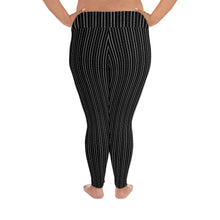 Load image into Gallery viewer, Thorn Stripe Plus Size Leggings in Black &amp; White
