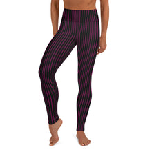 Load image into Gallery viewer, Thorn Stripe Leggings in Black &amp; Pink
