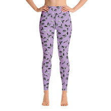 Load image into Gallery viewer, Bats &amp; Flowers Yoga Leggings Pastel Pink
