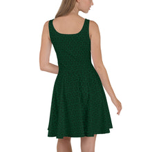 Load image into Gallery viewer, Triskele Skater Dress Dark Green &amp; Black
