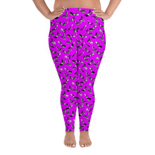 Load image into Gallery viewer, Plus Size Bats &amp; Flowers Leggings Pink
