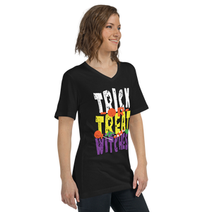 Trick or Treat Witches! Short Sleeve V-Neck T-Shirt