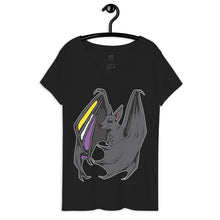 Load image into Gallery viewer, Pride Bat - NonBinary Pride Recycled V-Neck T-Shirt
