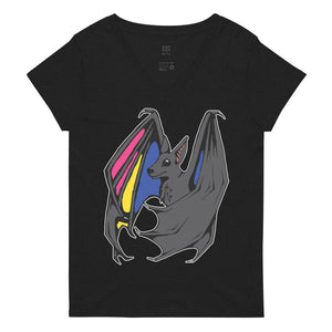 Pride Bat - Pan Pride Recycled V-Neck T-Shirt
