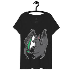 Pride Bat - Agender Pride Recycled V-Neck T-Shirt