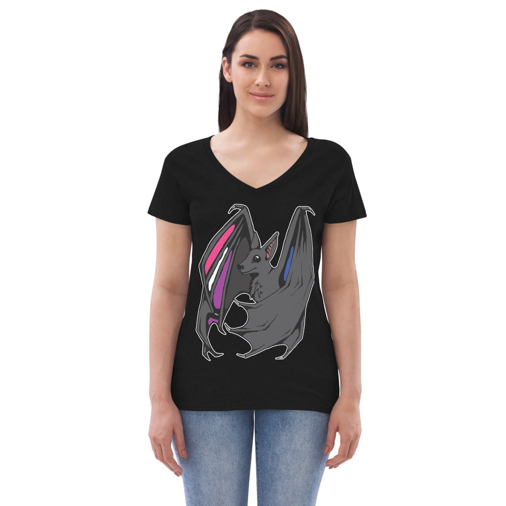 Pride Bat - Gender Fluid Pride Recycled V-Neck T-Shirt