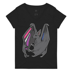 Pride Bat - Gender Fluid Pride Recycled V-Neck T-Shirt