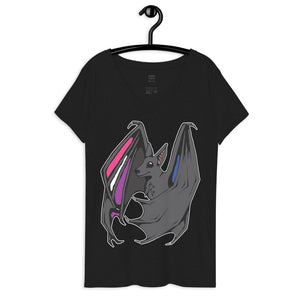 Pride Bat - Gender Fluid Pride Recycled V-Neck T-Shirt