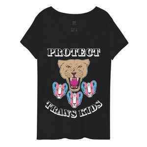 Protect Trans Kids Recycled V-Neck T-Shirt (Adult Size)