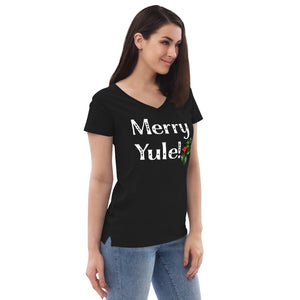 Merry Yule! Recycled V-Neck T-Shirt