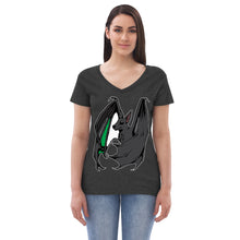 Load image into Gallery viewer, Pride Bat - Agender Pride Recycled V-Neck T-Shirt
