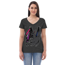 Load image into Gallery viewer, Pride Bat - Gender Fluid Pride Recycled V-Neck T-Shirt
